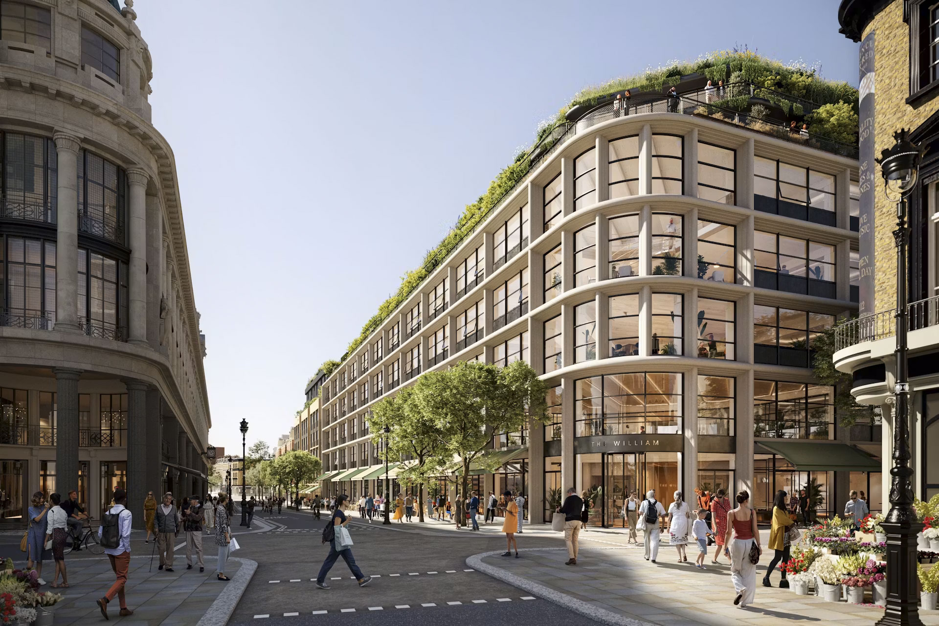 Street-level CGI of Queensway Parade, London